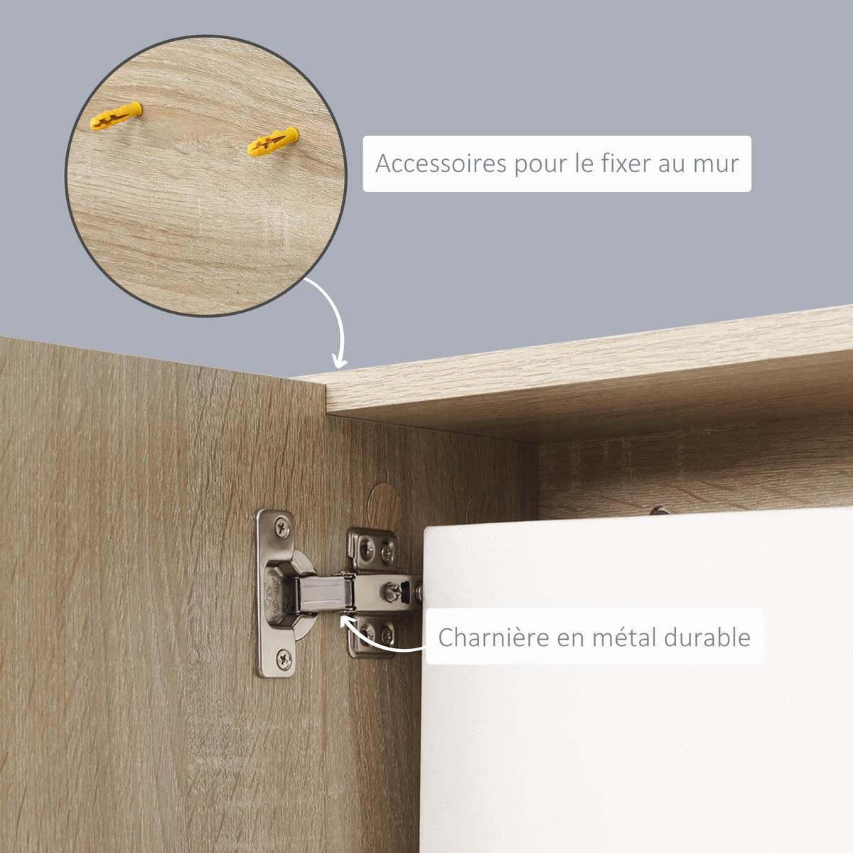 SPIEGELSCHRANK Eiche-Optik - Naturfarben, Holzwerkstoff (60/50/18cm) - PANGIVO