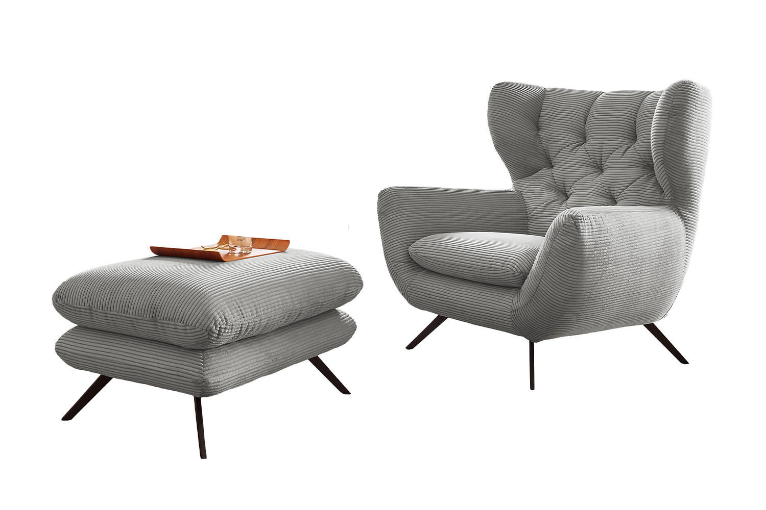 Kawola Sessel Hellgrau 100x106x95 cm