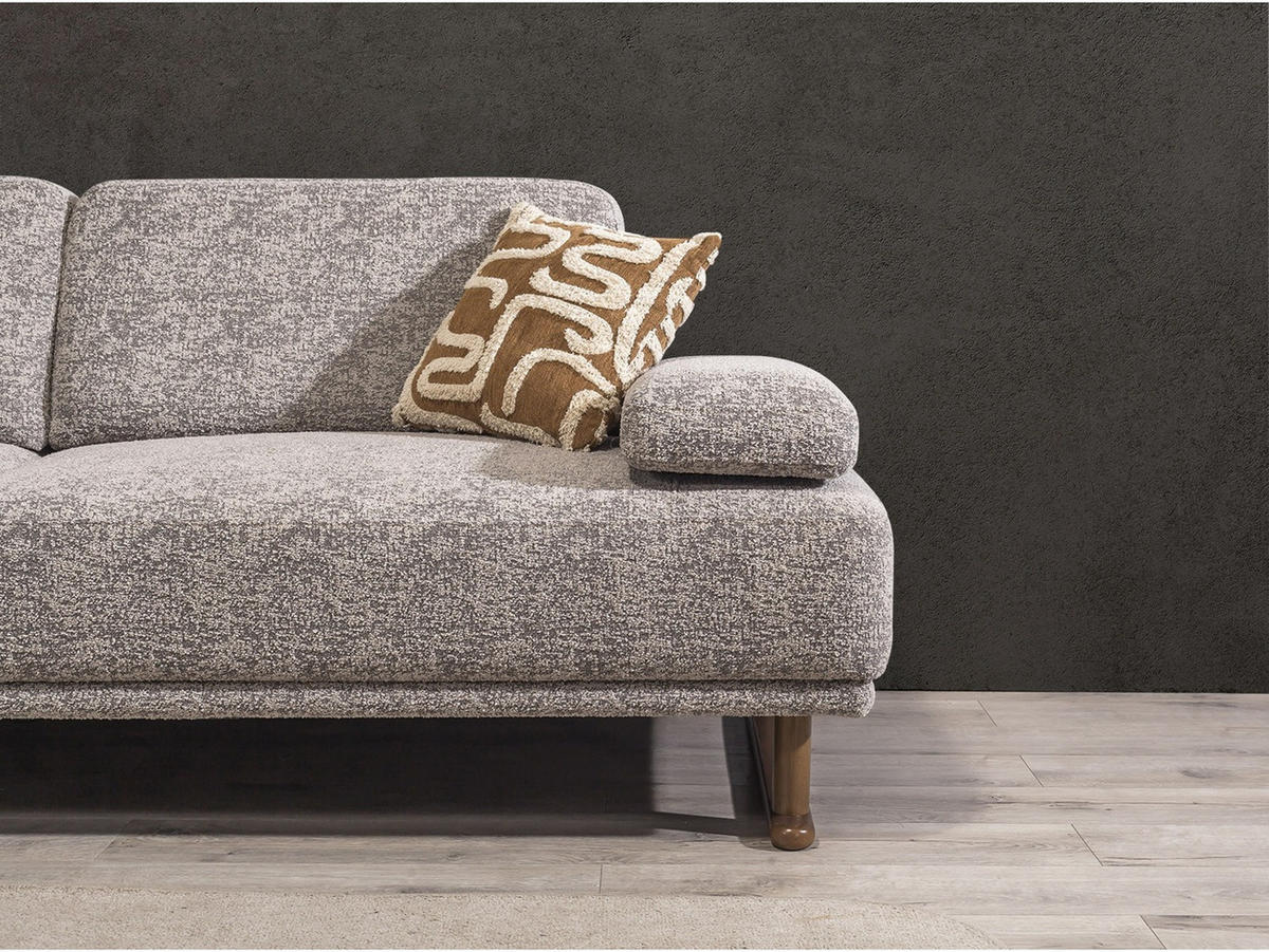 SOFA Fusion 3-Sitzer Webstoff Beige - Beige, Holz/Textil (235/83/97cm) - Villa Möbel