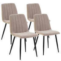 STUHL 4er-Set Sagi Stoff beige - Beige, Textil/Metall (45/84/56cm) - VS Venta-stock