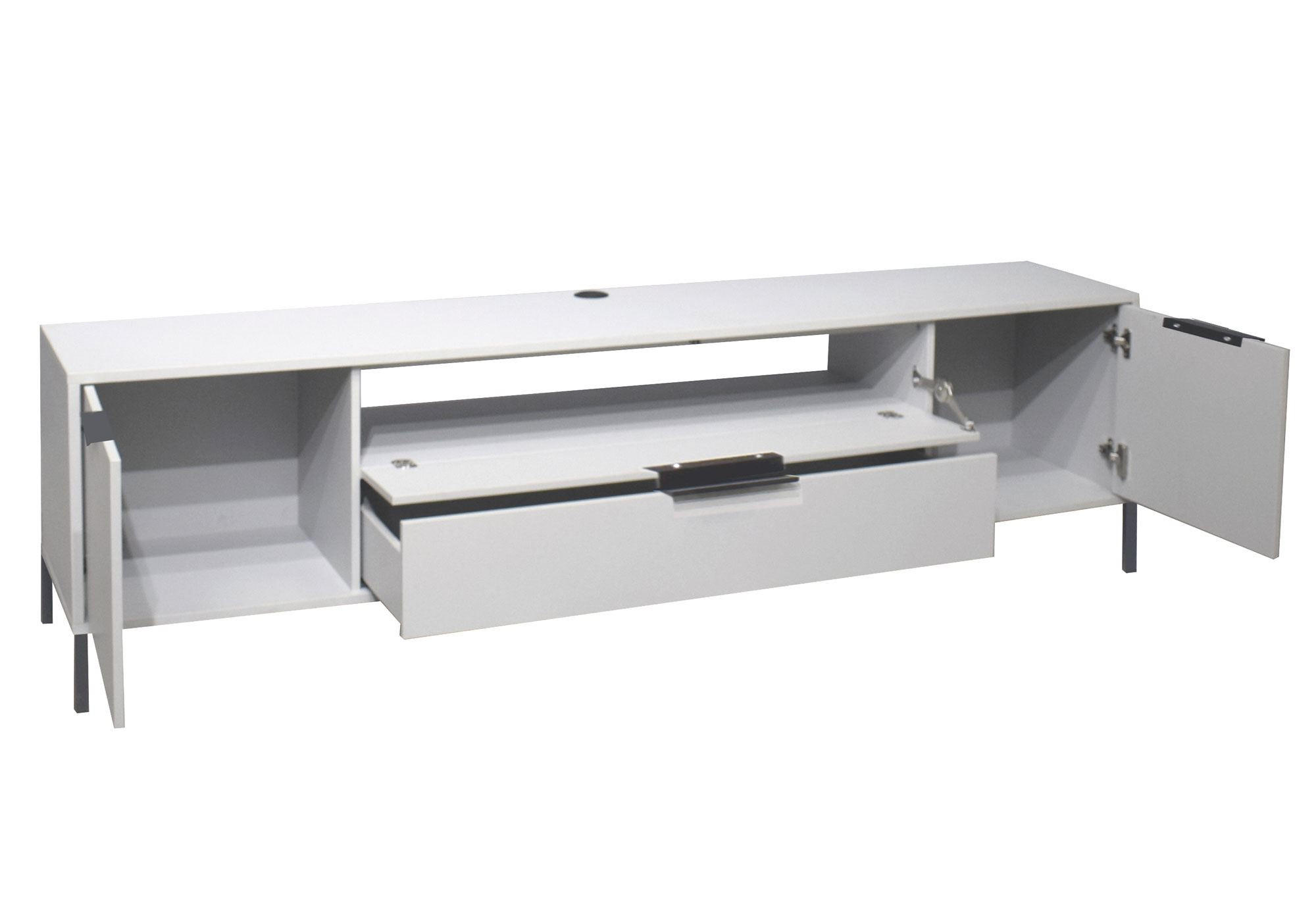 LOWBOARD Erna 216x45x62 Kreidegrau matt Lack - Hellgrau, Holzwerkstoff (216/62/45cm) - 58aufmkessel