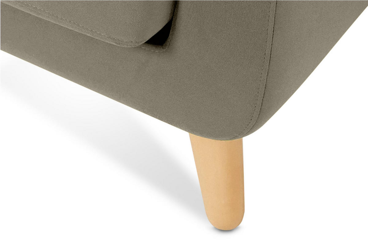 SOFA TAGIO mit Armlehnen, Beige - Beige/Braun, Buchenholz/Textil (153/80/84cm) - KONSIMO®
