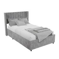 POLSTERBETT Savona hellgrau 120 x 200 cm - Hellgrau, Holzwerkstoff (120/200cm) - Juskys