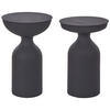 BEISTELLTISCH 2er-Set Metall schwarz rund Cota/Tenjo - Schwarz, Metall (36/36/56cm) - Beliani