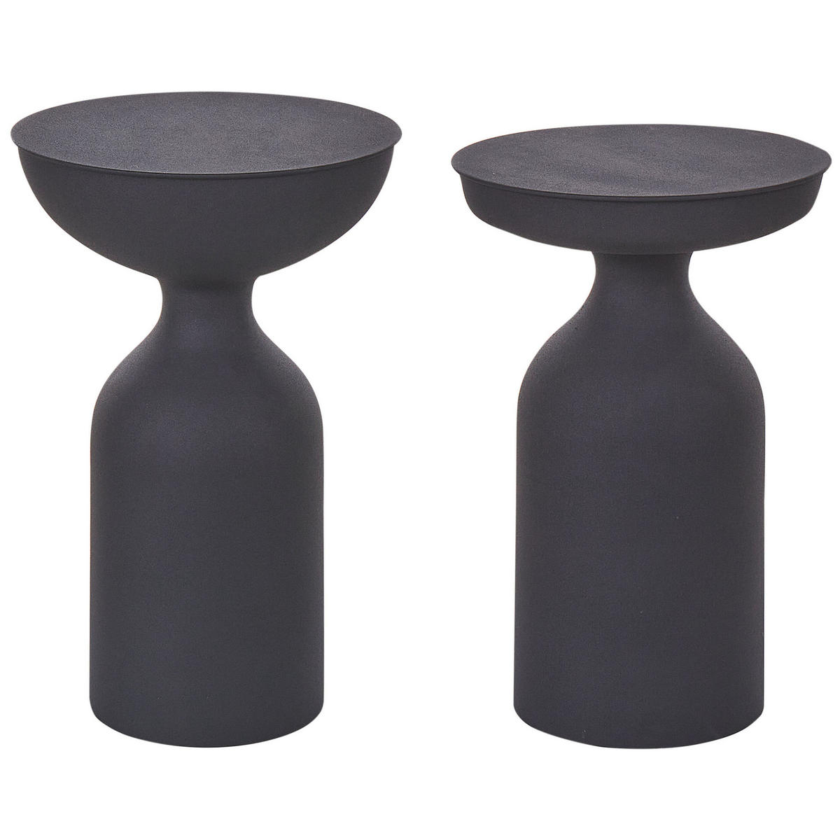 BEISTELLTISCH 2er-Set Metall schwarz rund Cota/Tenjo - Schwarz, Metall (36/36/56cm) - Beliani