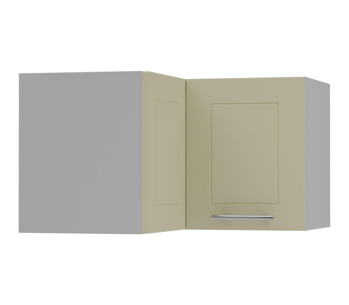 ECKHÄNGESCHRANK Kvantum W12/60/36 Vanille Matt / Grau Matt 60 / 60 / 36cm - Creme/Grau, Holz/Holzwerkstoff (60/36/60cm) - Feldmann-Wohnen