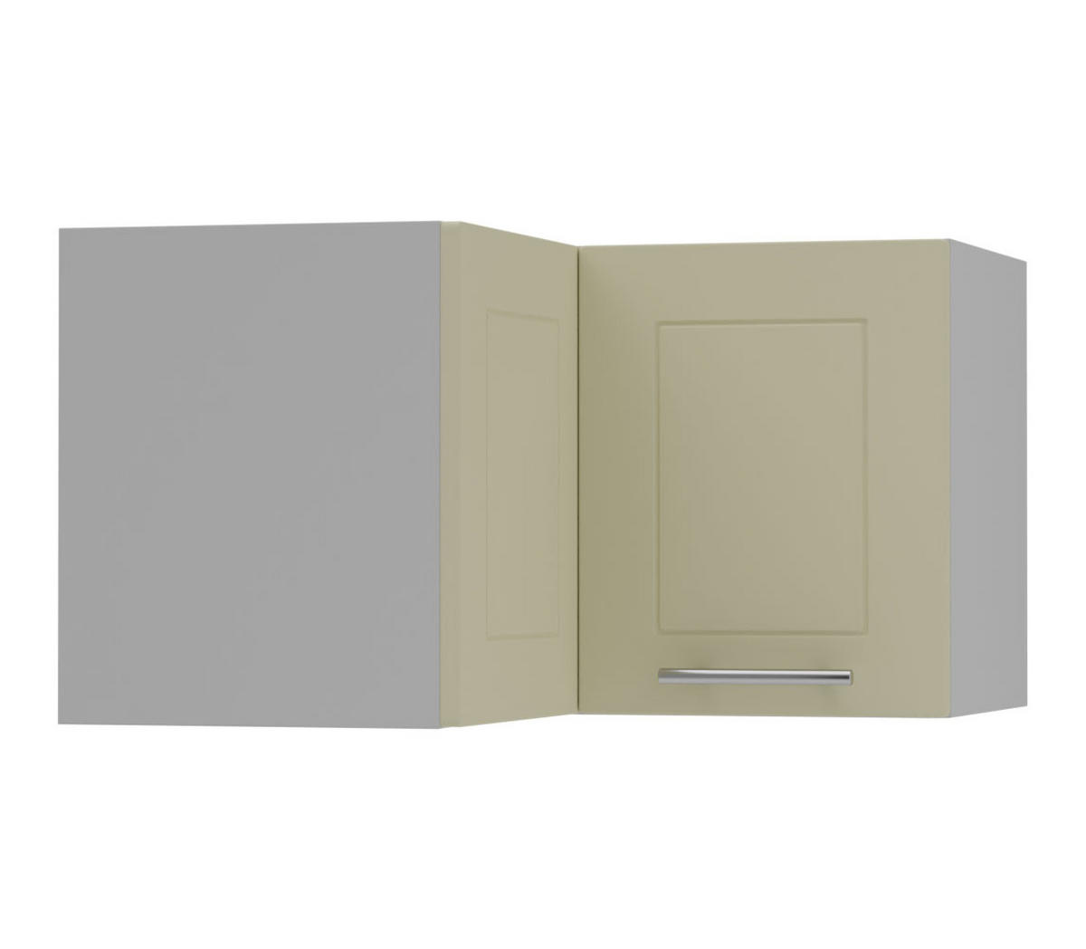 ECKHÄNGESCHRANK Kvantum W12/60/36 Vanille Matt / Grau Matt 60 / 60 / 36cm - Creme/Grau, Holz/Holzwerkstoff (60/36/60cm) - Feldmann-Wohnen