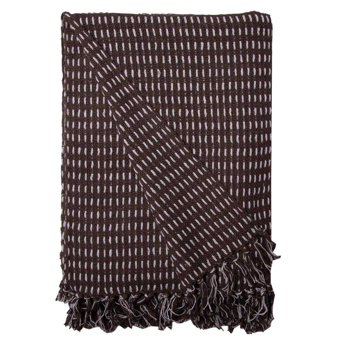 DECKE Straight 130x180 cm, 100% Baumwolle, Braun - Braun, Textil (130/180cm) - Au Maison