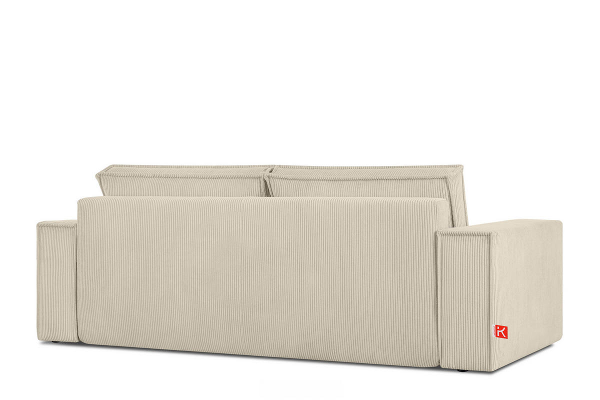 3-SITZER-SCHLAFSOFA NAPI in Pet Friendly Cord-Stoff, cremig - Creme/Schwarz, Textil (244/89/101cm) - KONSIMO®