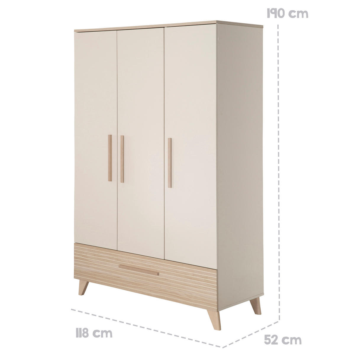 BABYZIMMER-SET Sidney 3-teilig - Kaschmir, Holz/Holzwerkstoff (118/190/52cm) - Roba