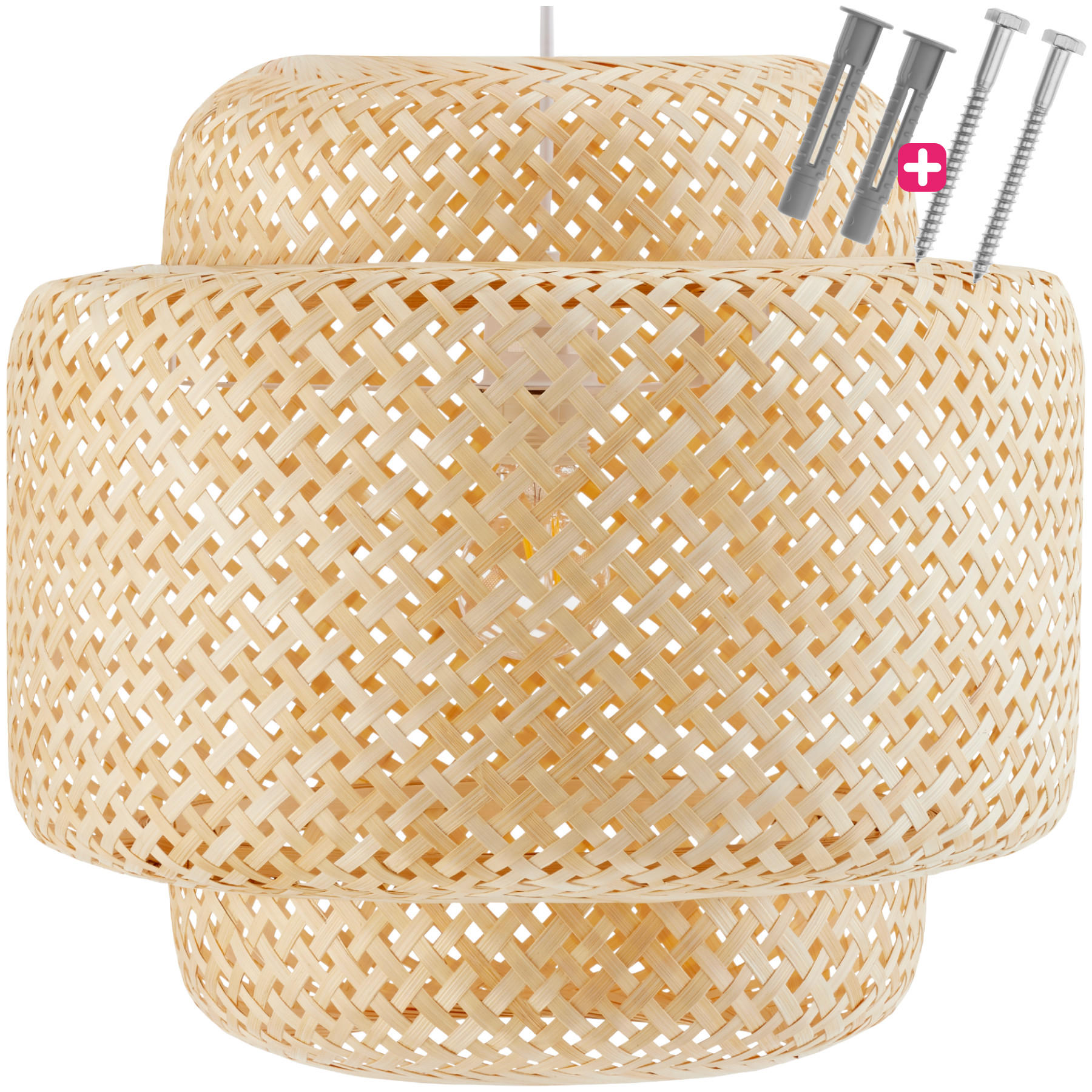 DECKENLEUCHTE Lignea Lux Aus Bambus,40 x 39 cm ,braun - Braun, Holz (40/40/39cm) - tectake
