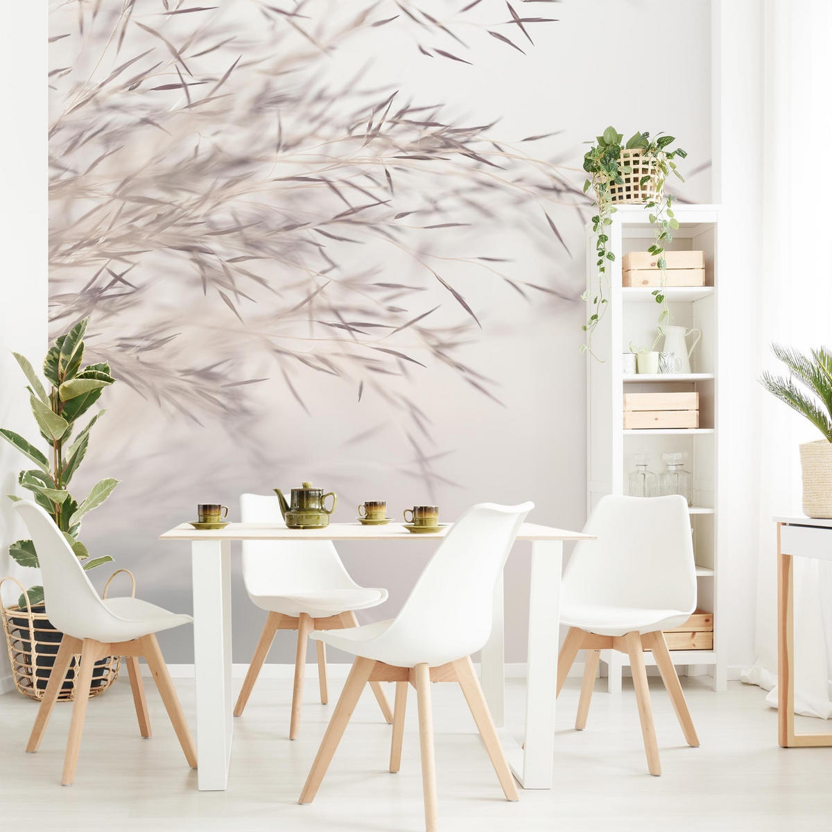 FOTOTAPETE Wiesengras Close Up 240/240 cm - Eichefarben, Papier (240/240cm) - Bilderwelten