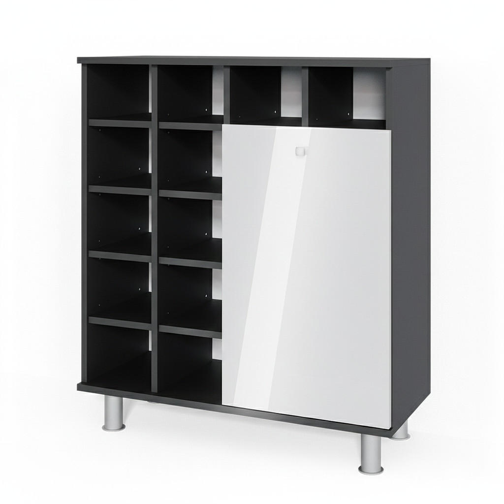 BADSCHRANK Fynn Weiß Hochglanz 78.4 x 91.6 cm - Weiß Hochglanz, Holzwerkstoff (78.4/91.6/34cm) - Vicco
