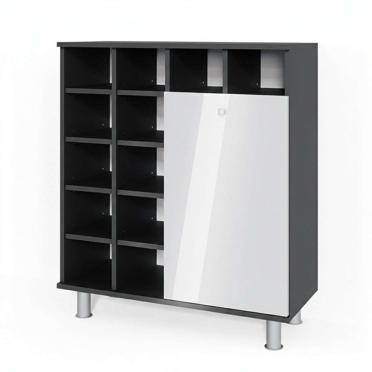 BADSCHRANK Fynn Weiß Hochglanz 78.4 x 91.6 cm - Weiß Hochglanz, Holzwerkstoff (78.4/91.6/34cm) - Vicco