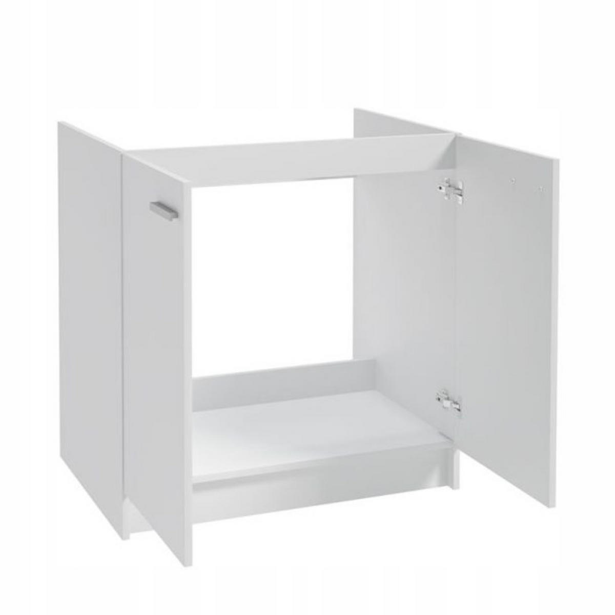 SPÜLUNTERSCHRANK 80cm mit Spüle + Armatur weiß - Weiß, Holzwerkstoff (80/82/46cm) - Stamar