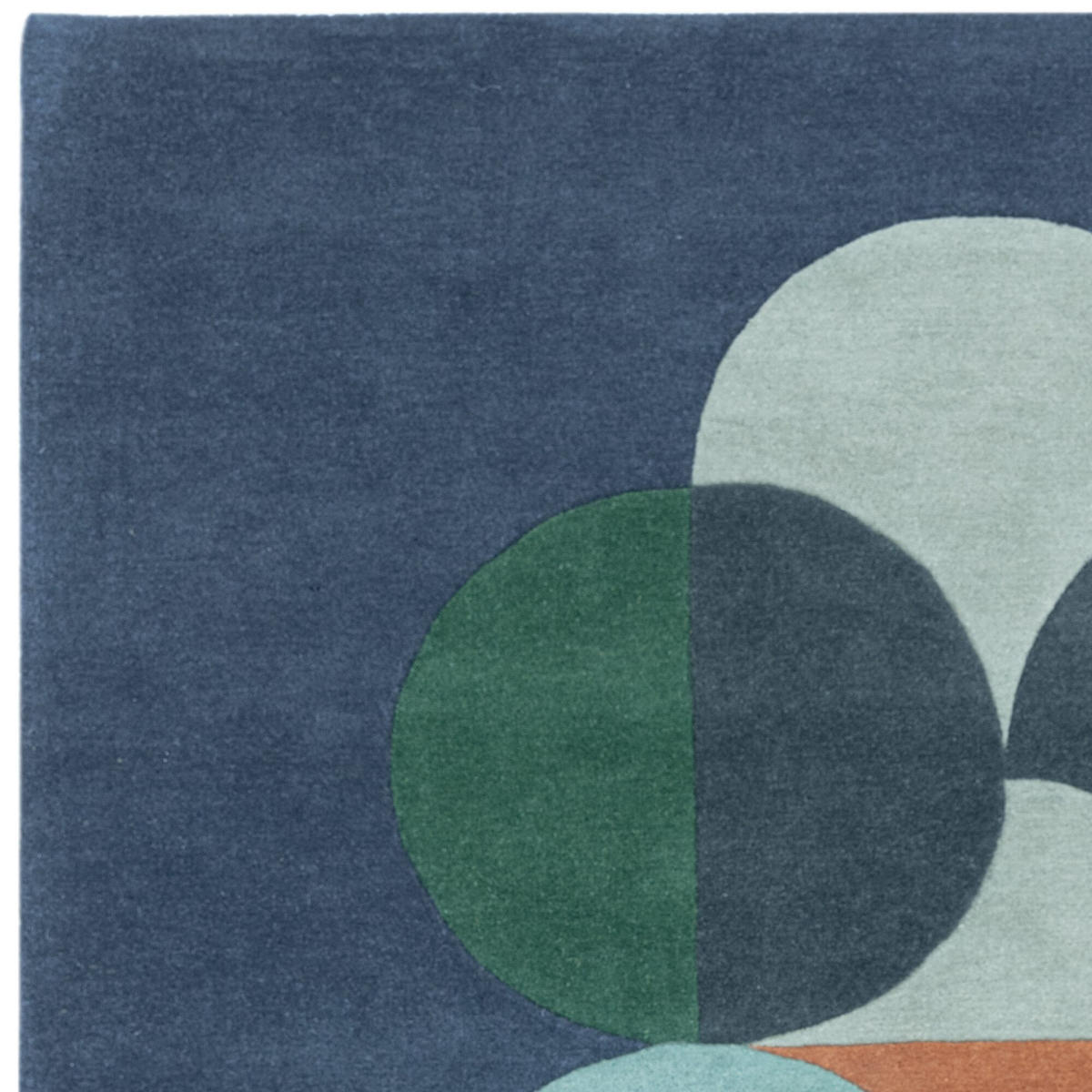 TEPPICH Schurwolle handgetuftet geometrisch HULL-Beverley, Dunkelblau 200x300 cm - Dunkelblau, Textil (200/300cm) - KADIMA DESIGN