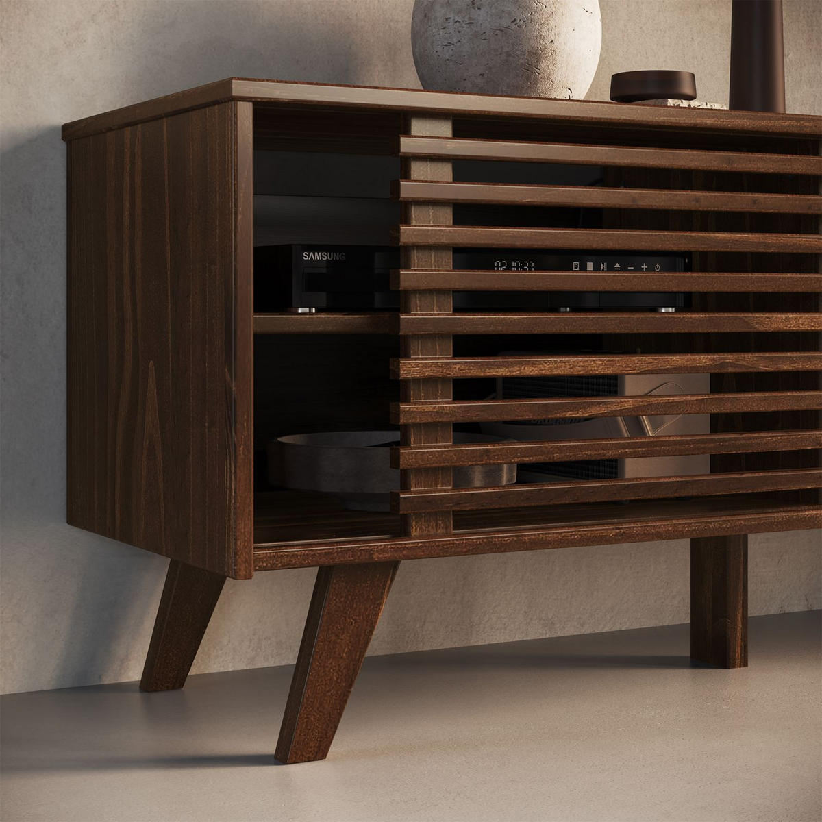 LOWBOARD RIAN nussbaum - Nussbaumfarben, Holz (175/50/38cm) - IDIMEX