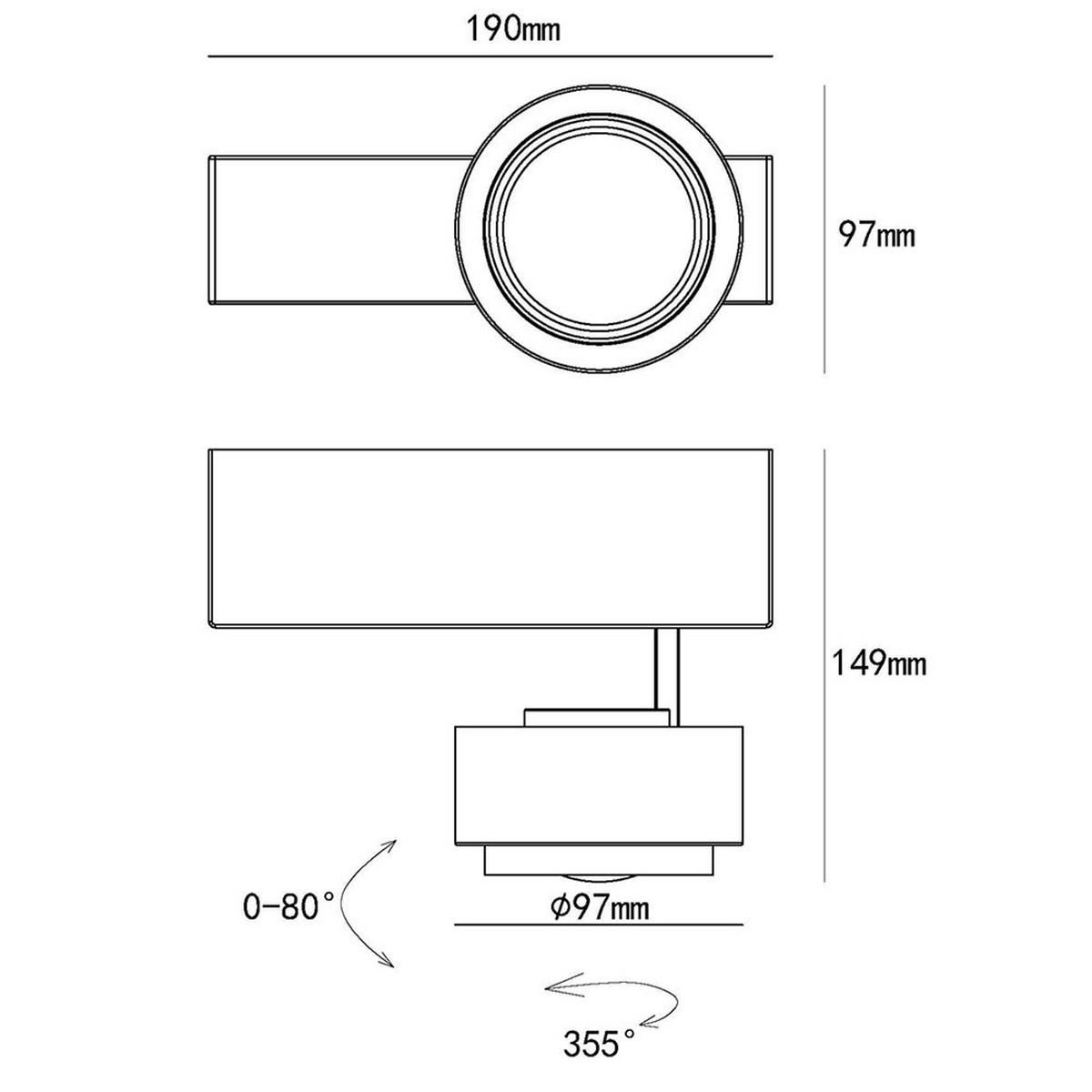 LED DECKENLEUCHTE TIMO Beton Grau - Grau, Metall (19/9.7/15cm) - Globo Lighting