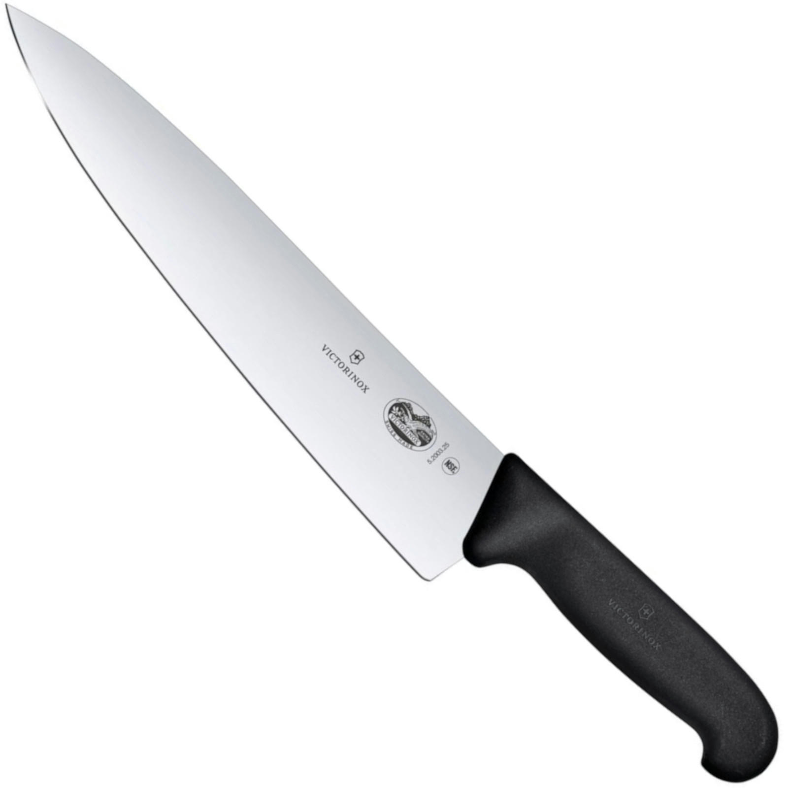FIBROX Universal-Küchenmesser mit breiter Klinge, Länge 250/380 mm - Schwarz/Weiß, Kunststoff/Metall (25cm) - Victorinox