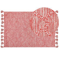 KURZFLOR-TEPPICH Nigde 230/160 cm - Rot, Textil (160/230cm) - Beliani
