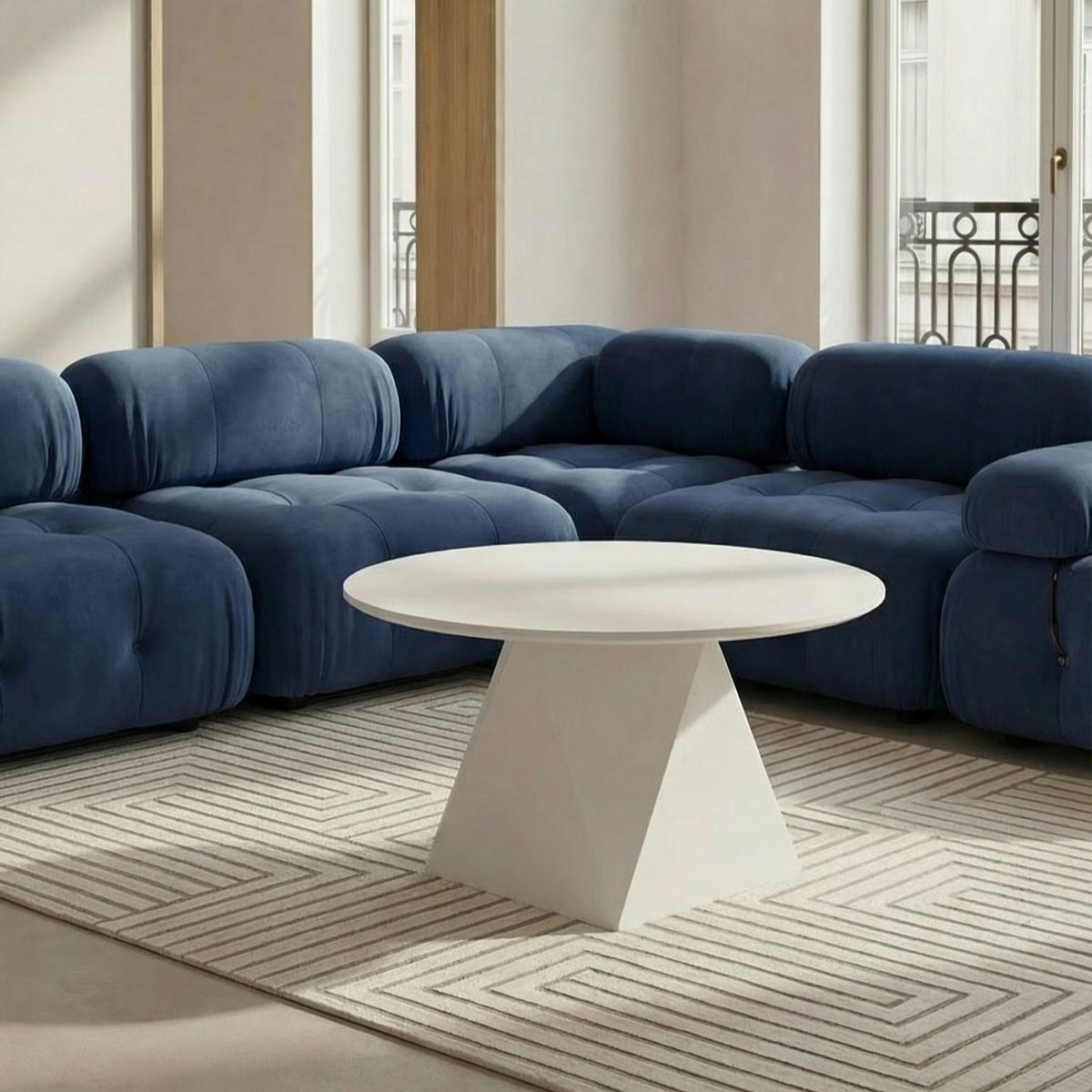COUCHTISCH rund Cremeweiß 80/80/45 cm - Weiß, Holzwerkstoff (80/80/45cm) - Furnhouse