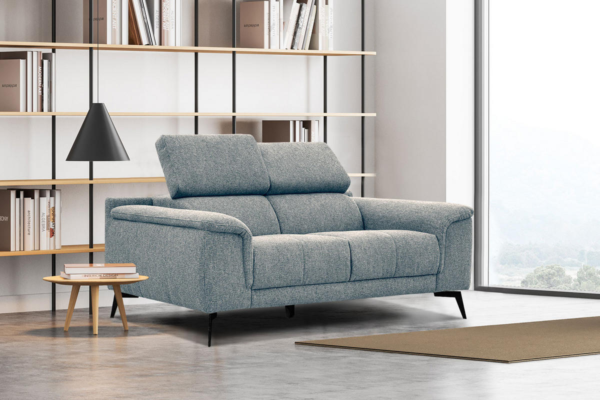 SOFA FIERO 2-Sitzer, mintgrün - Schwarz/Mintgrün, Holzwerkstoff/Textil (170/82/103cm) - Courtois Laville