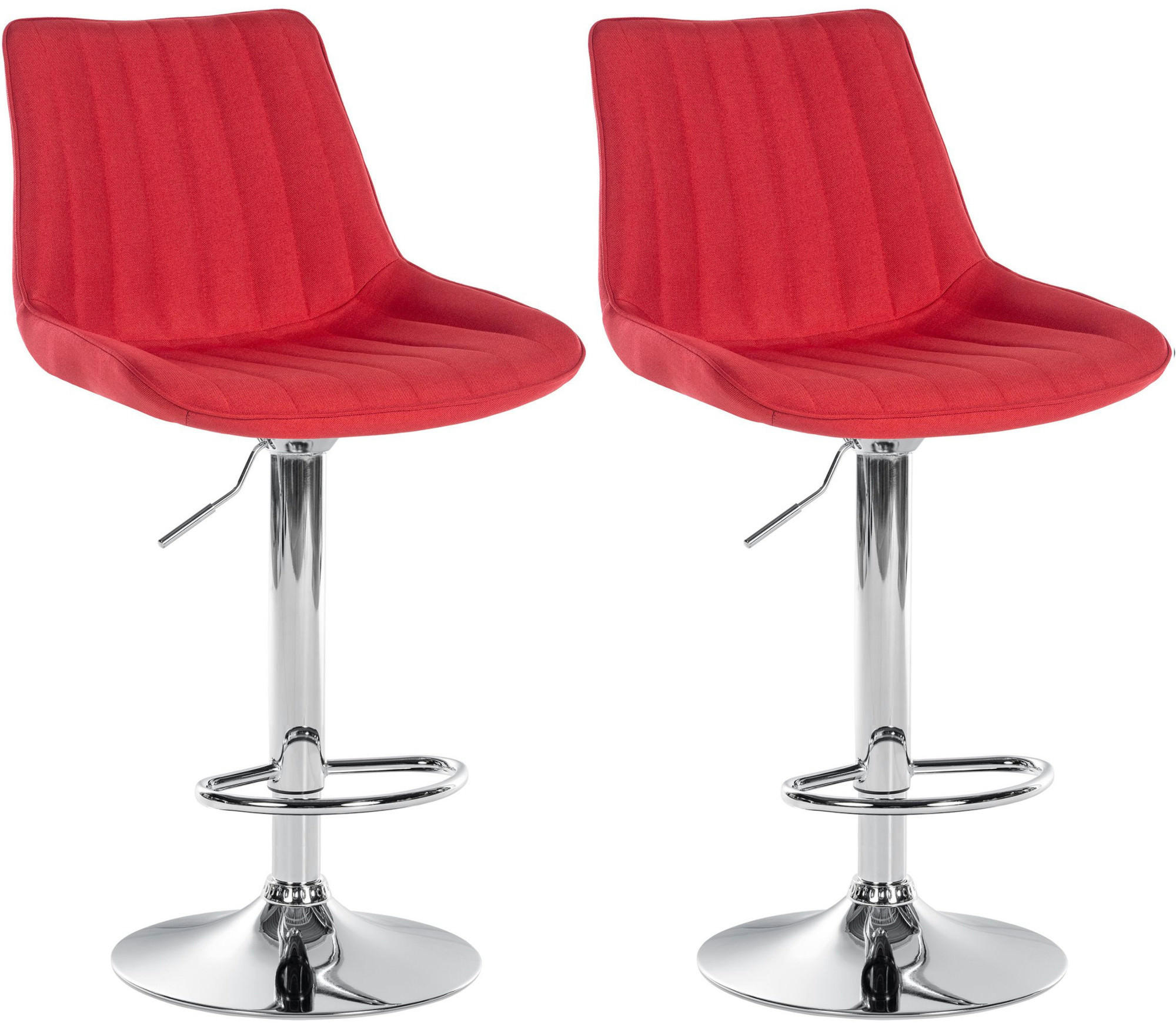BARHOCKER 2er Set Stoff rot - Rot, Textil/Metall (49.5/91/50cm) - CLP