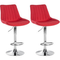 BARHOCKER 2er Set Stoff rot - Rot, Textil/Metall (49.5/91/50cm) - CLP