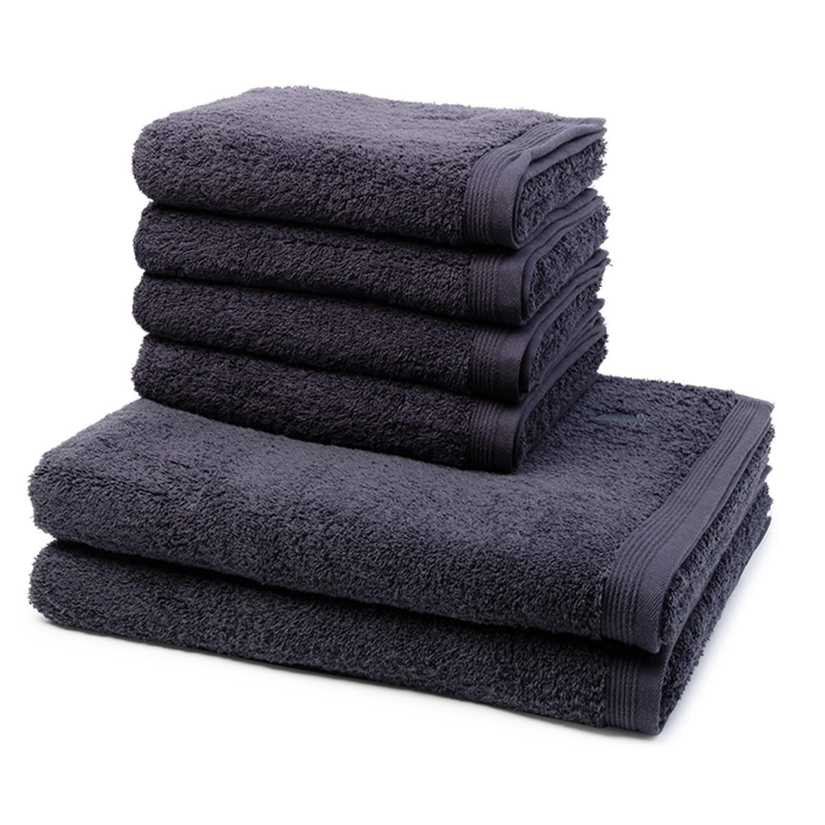 FROTTIERSET Superwuschel 6-teilig - Dunkelgrau, Textil (50/100cm) - MÖVE