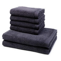 FROTTIERSET Superwuschel 6-teilig - Dunkelgrau, Textil (50/100cm) - MÖVE
