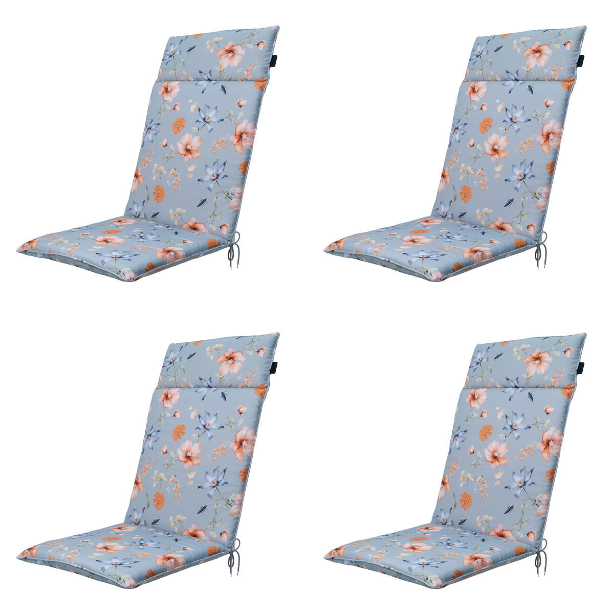GARTENSTUHLKISSEN Florina 120/50 cm 4er-Set - Blau, Textil (50/8/120cm) - Madison