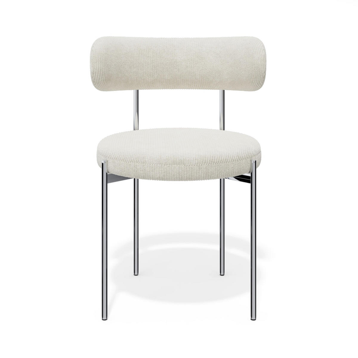 2ER-SET Stühle MUSE Cord Creme 52cm - Creme, Textil (52/76.5/45.5cm) - Premium Interiors