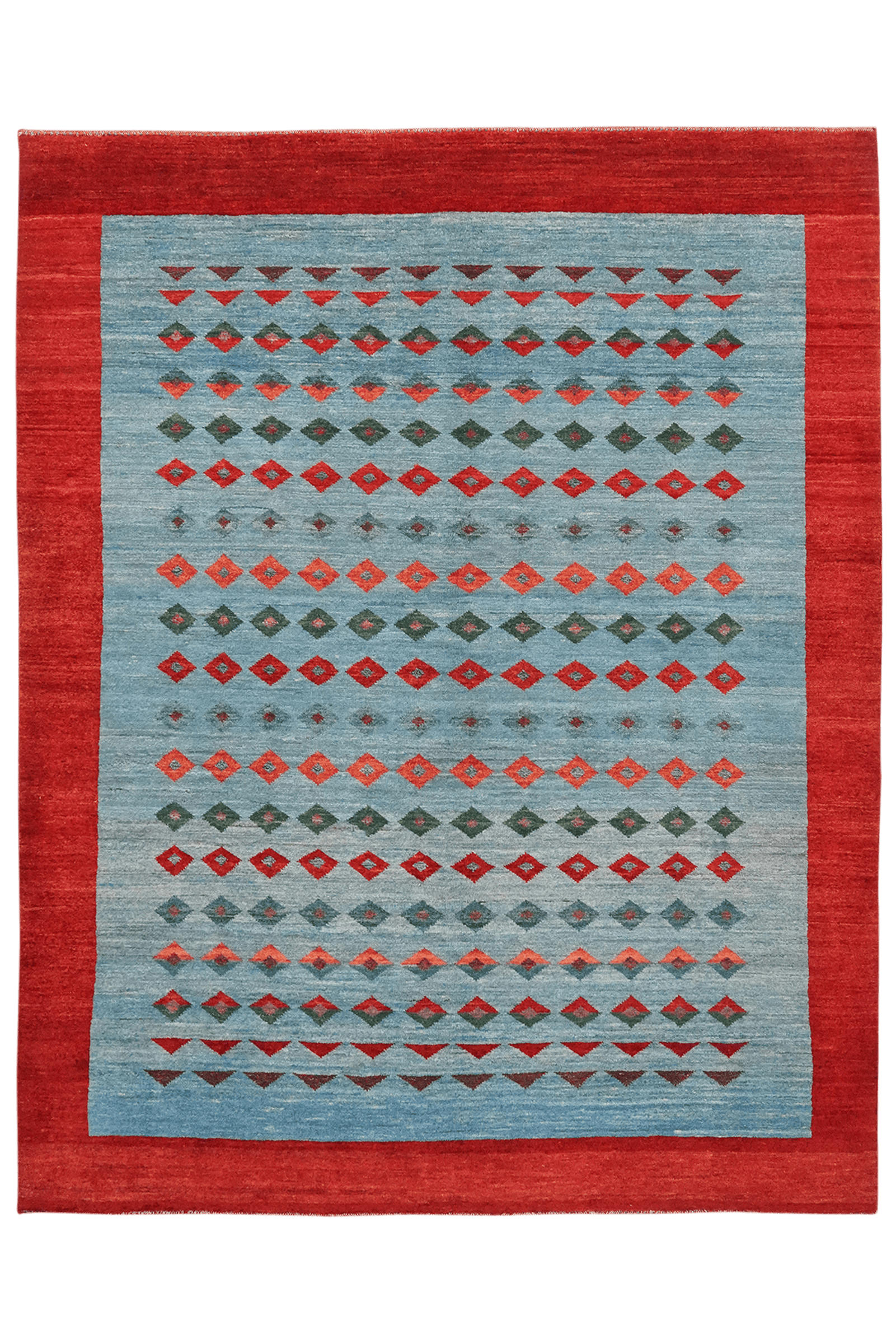 GABBEH-TEPPICH handgeknüpft Rizbaf Blau 188/151 cm Schurwolle - Blau, Textil (151/188cm) - Looma