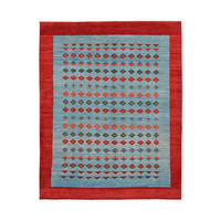 GABBEH-TEPPICH handgeknüpft Rizbaf Blau 188/151 cm Schurwolle - Blau, Textil (151/188cm) - Looma