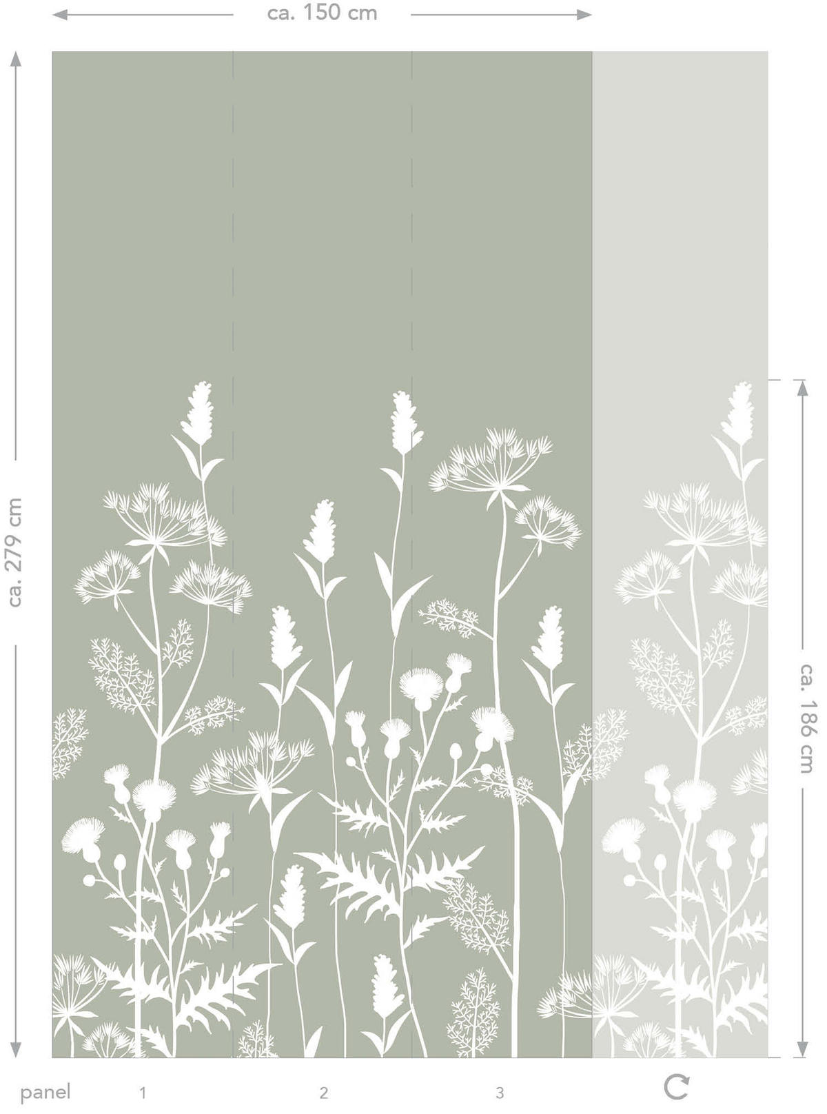 FOTOTAPETE Feldblumen 150 x 279 cm - Grün, Papier (150/279cm) - ESTAhome