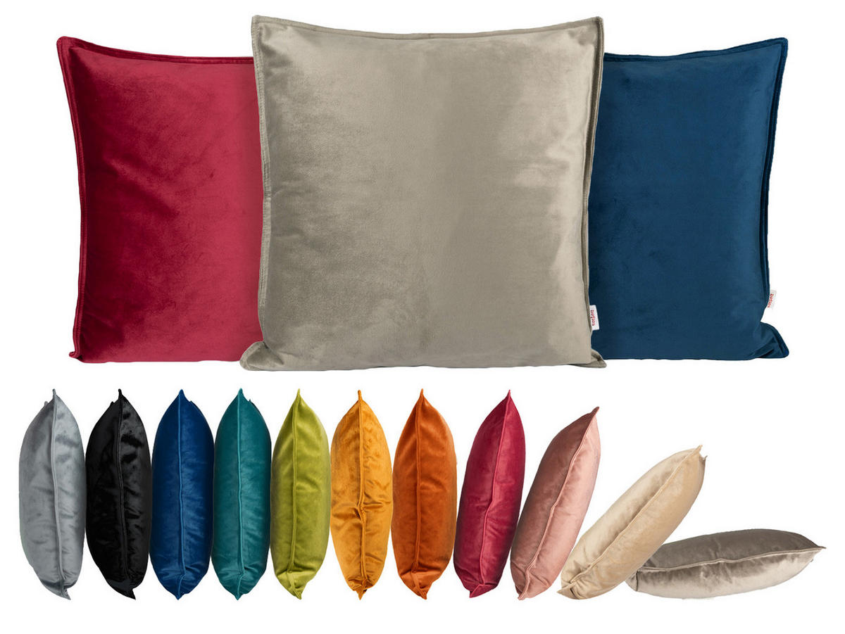 KISSENHÜLLE Samt&Sonders mai-grün 60/60 cm - Olivgrün/Grün, Textil (60/60cm) - beties Heimtextil