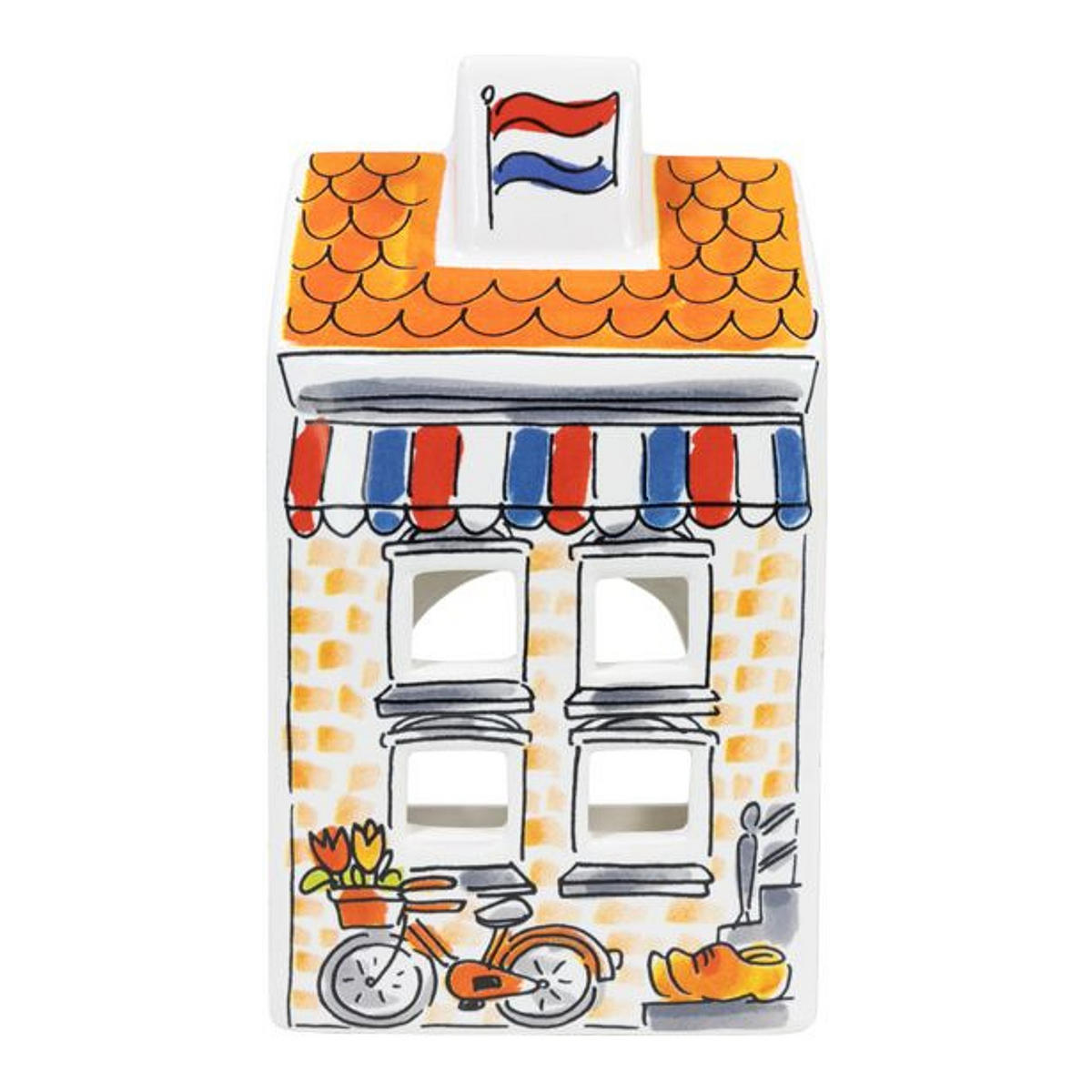 TEELICHTHALTER Holland in Bunt - 14,50cm - Multicolor, Keramik (8.5/14.5/8.3cm) - Blond Amsterdam