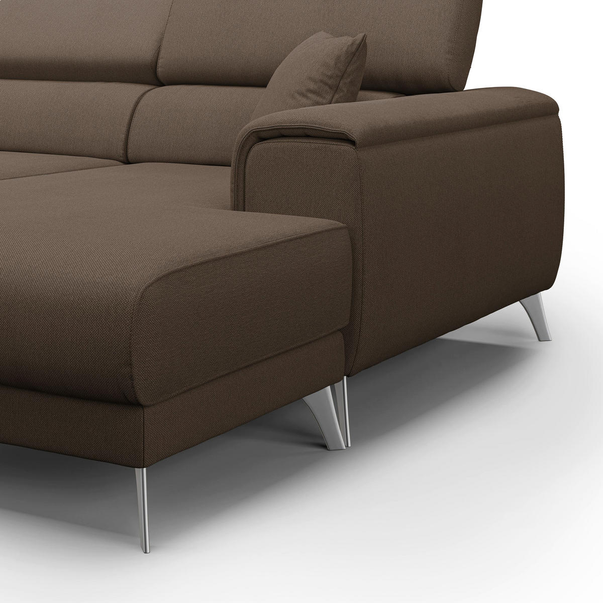 ECKSOFA RECHTS Fusion - Braun, Textil (260/102cm) - Divani.store