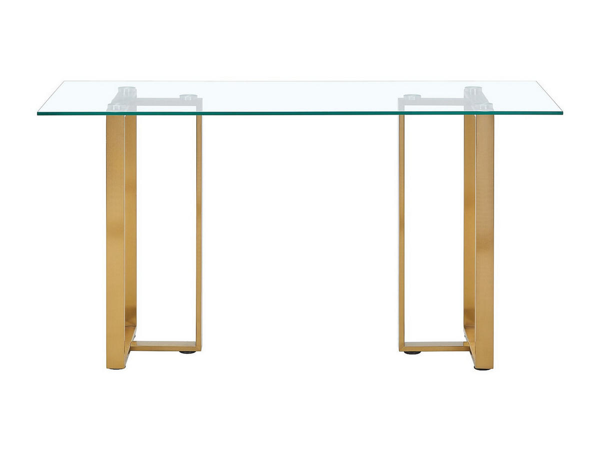 SCHREIBTISCH - Gehärtetes Glas & Edelstahl - Transparent und Gold - NILESA - Transparent, Glas (140/60/75cm) - Pascal Morabito