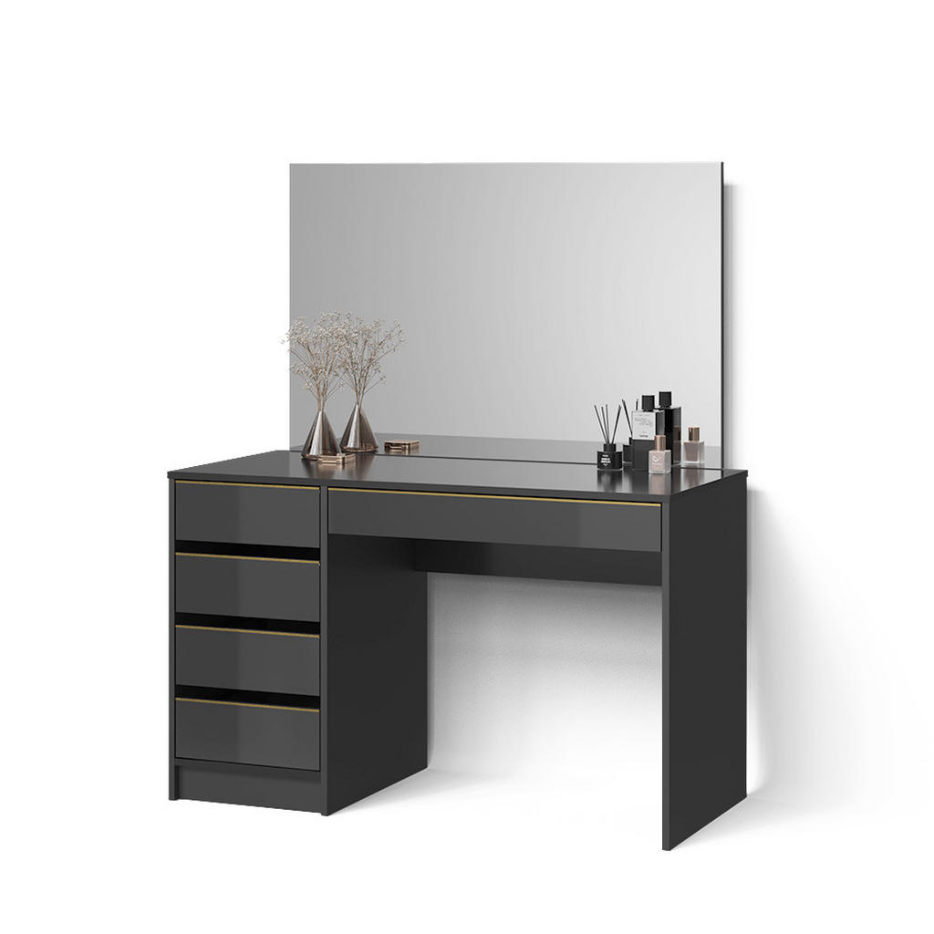Livinity® TOALETNÍ STOLEK Imola Černá/zlatá 120 cm se zrcadlem
