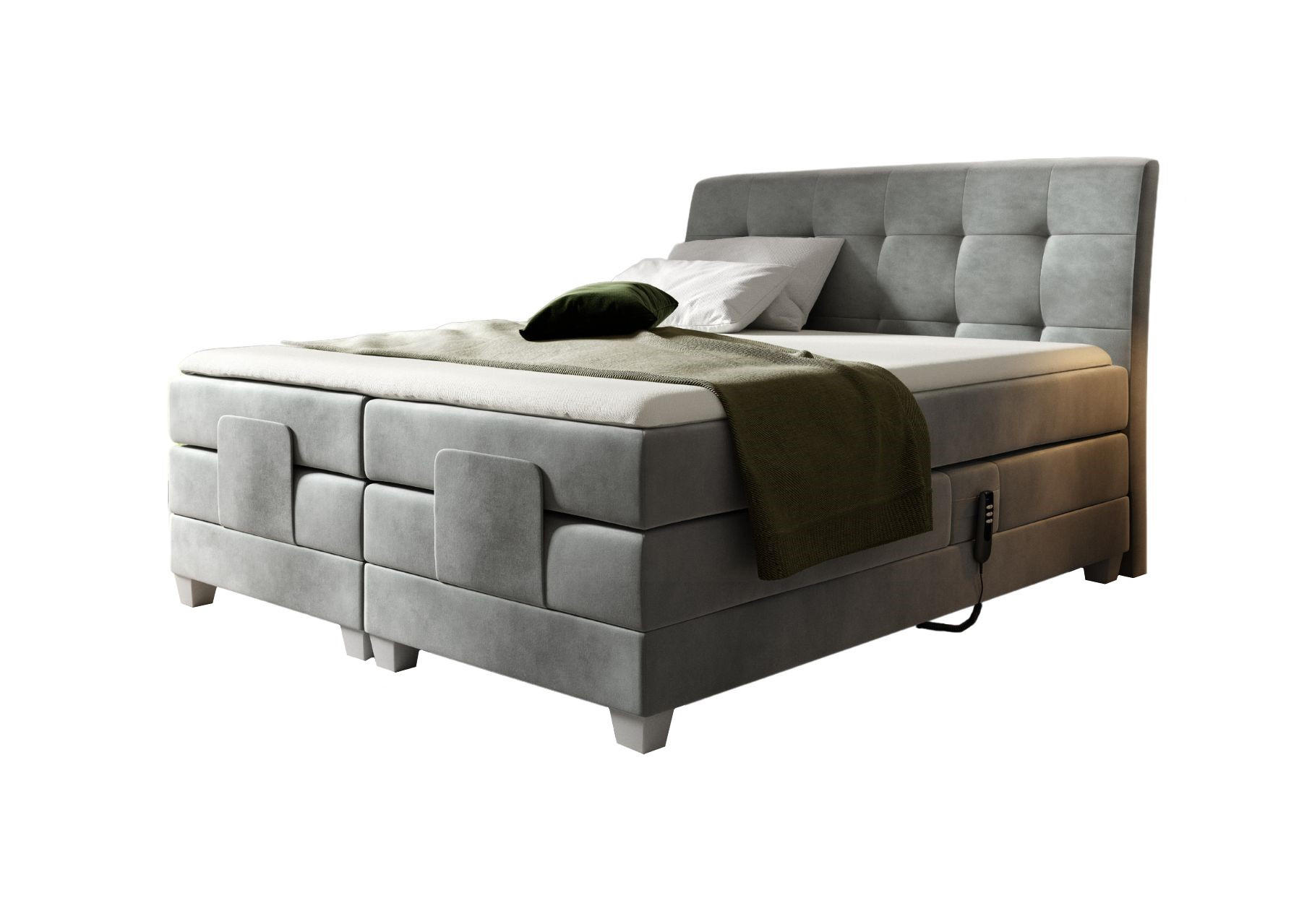 Meblini Boxspringbett Grau 160x200 cm