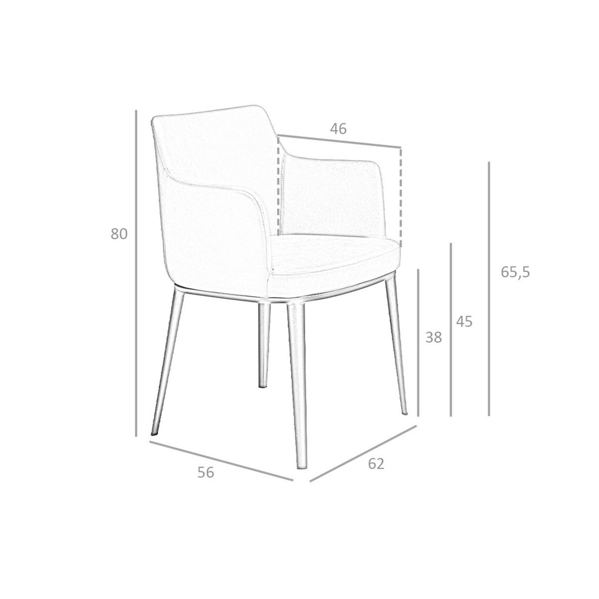 STUHL Stuhl aus nerzfarbenem Stoff 56/62/80 cm - Schwarz/Grau, Textil (56/80/62cm) - ANGEL CERDA