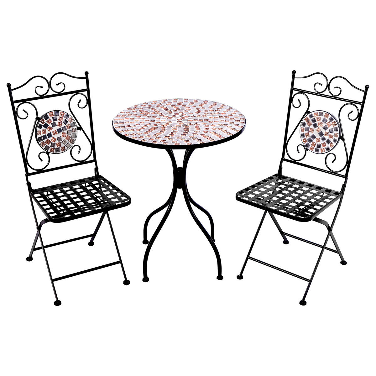 BISTRO-SET 2er Schwarz Carpino - Goldfarben/Schwarz, Metall - Beliani