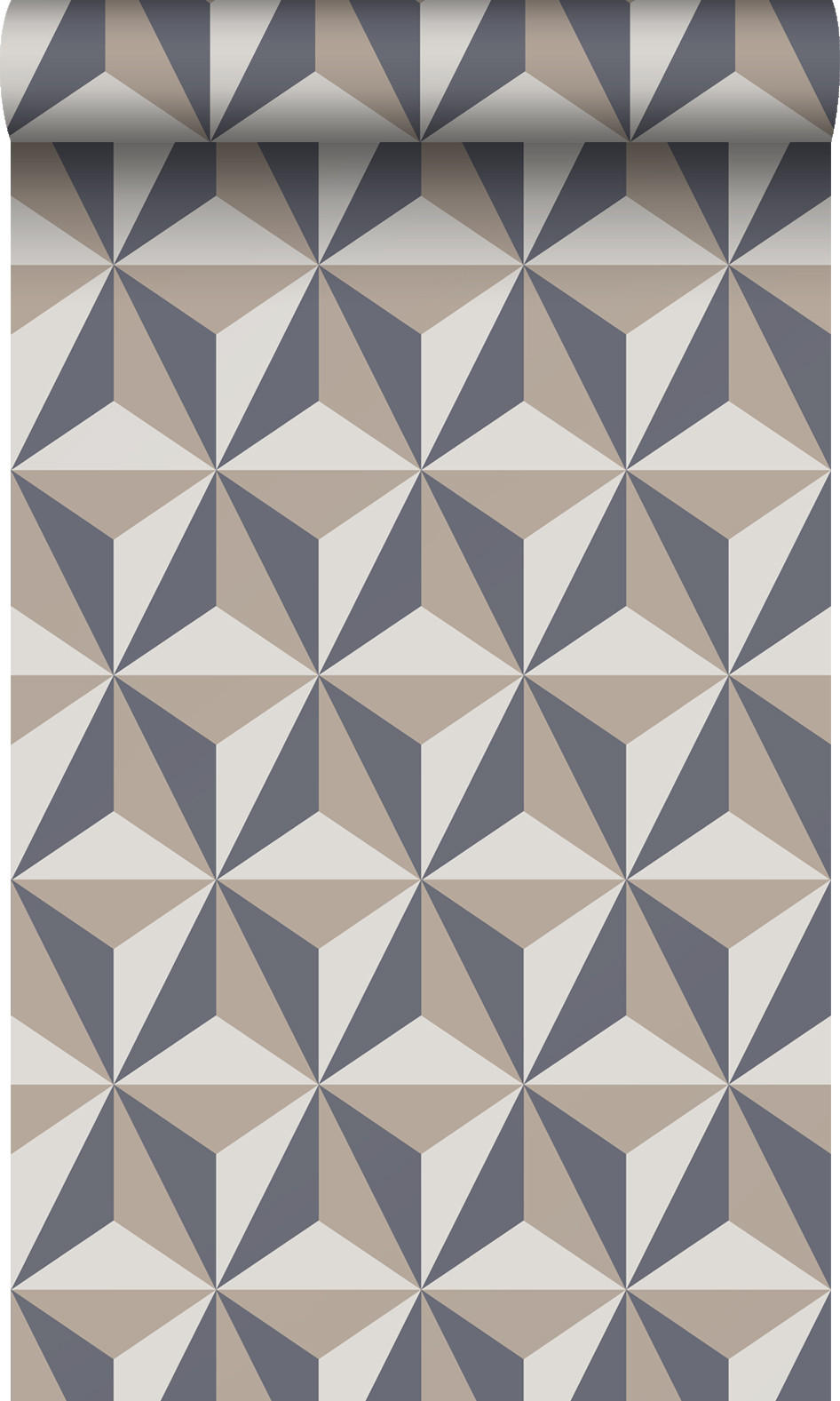 TAPETE 3D-Muster 53 cm x 10.05 m - Beige, Papier (53/1000cm) - Origin Wallcoverings
