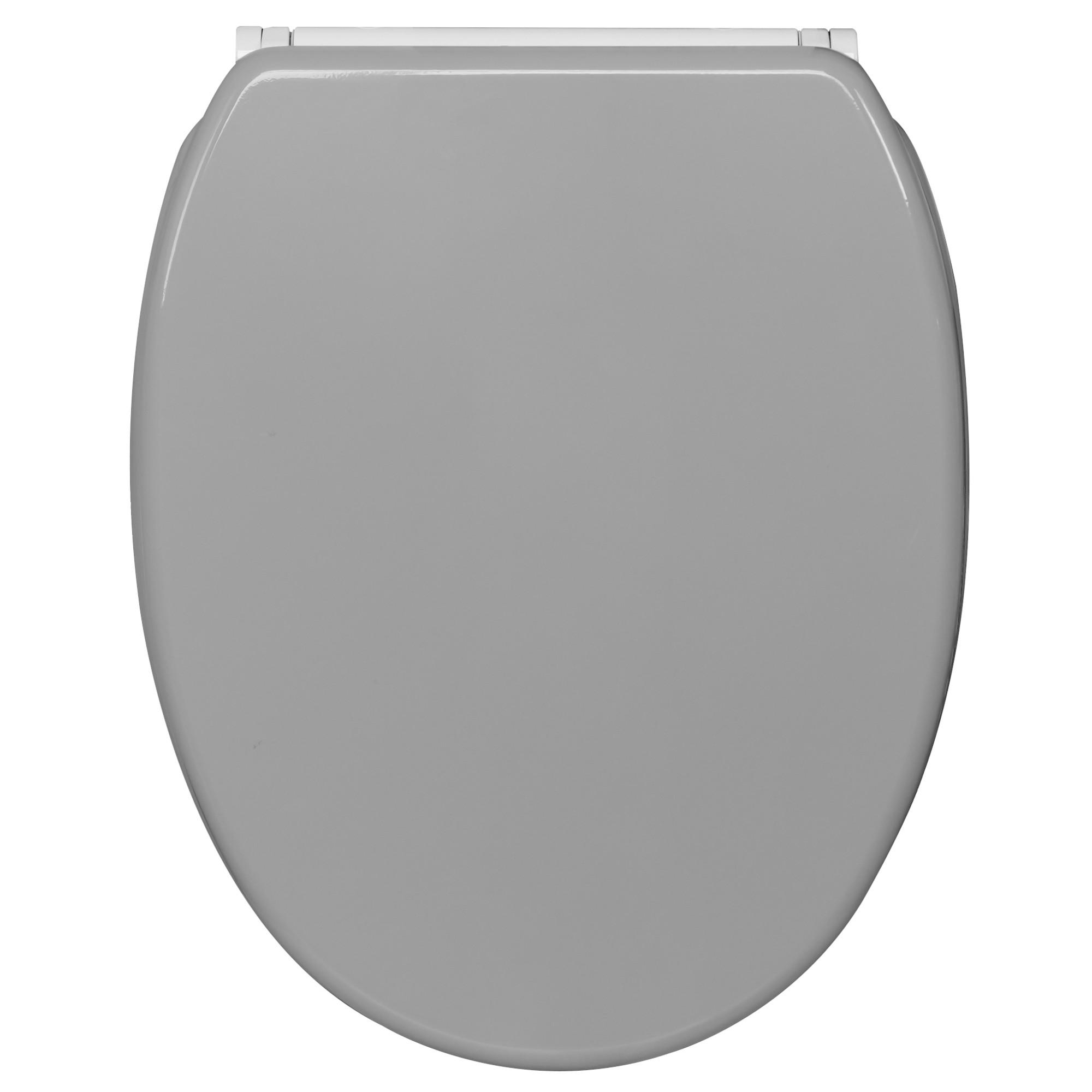 WC-SITZ mit Absenkautomatik & Top Fix Manhattan Grau - Grau, Holzwerkstoff (37.7/5.5/48cm) - Sanilo