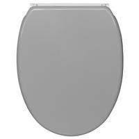 WC-SITZ mit Absenkautomatik & Top Fix Manhattan Grau - Grau, Holzwerkstoff (37.7/5.5/48cm) - Sanilo