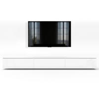 LOWBOARD Barvo 3x100 Weiß Matt / Weiß Hochglanz 300/34/32 cm – hängendes TV-Board - Weiß, Holzwerkstoff (300/34/32cm) - AX Living