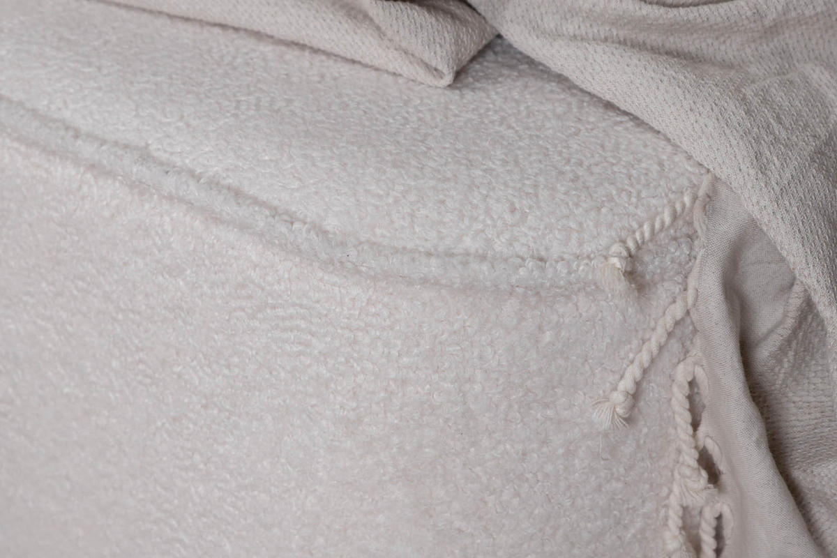 POUF weiß - Weiß, Holzwerkstoff (44/41/44cm) - ebuy24