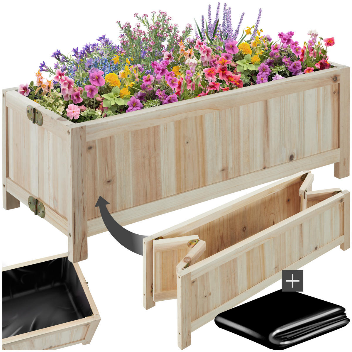 HOCHBEET Blomster,70 x 30 x 25 cm, Belastbarkeit 50 kg,braun - Braun, Holz (70/25/30cm) - tectake