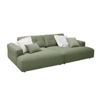 BIG SOFA MIKA Grün Cord - Schwarz/Grün, Kunststoff/Textil (300/86/167cm) - KAWOLA